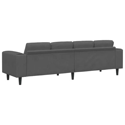 Stoffsofa mit Kissen Dunkelgrau Cordstoff