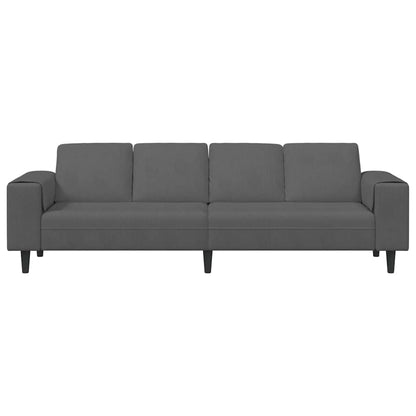 Stoffsofa mit Kissen Dunkelgrau Cordstoff