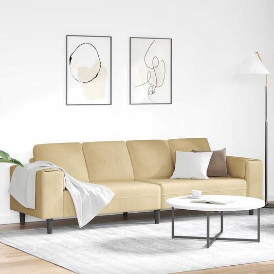 Stoffsofa mit Kissen Grau Grün 208 cm Cordstoff