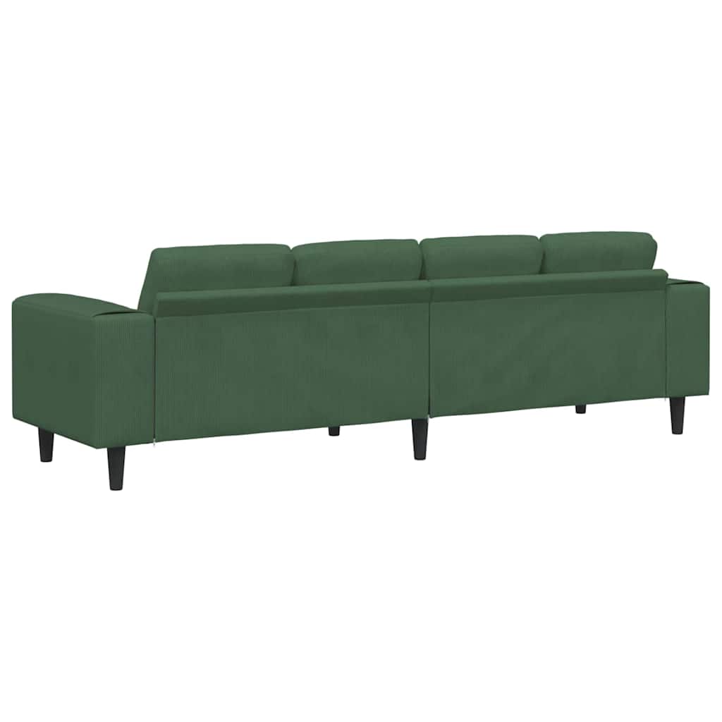 Stoffsofa mit Kissen Dunkelgrün 208 cm Cordstoff