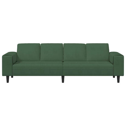 Stoffsofa mit Kissen Dunkelgrün 208 cm Cordstoff