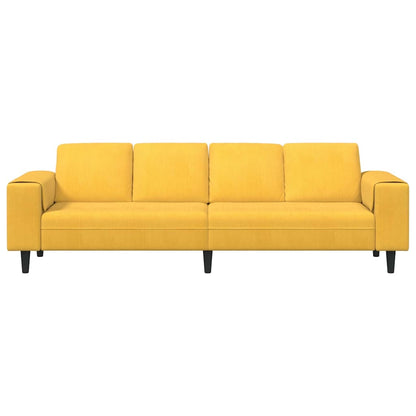 Stoffsofa mit Kissen Helles Gelb Cordstoff