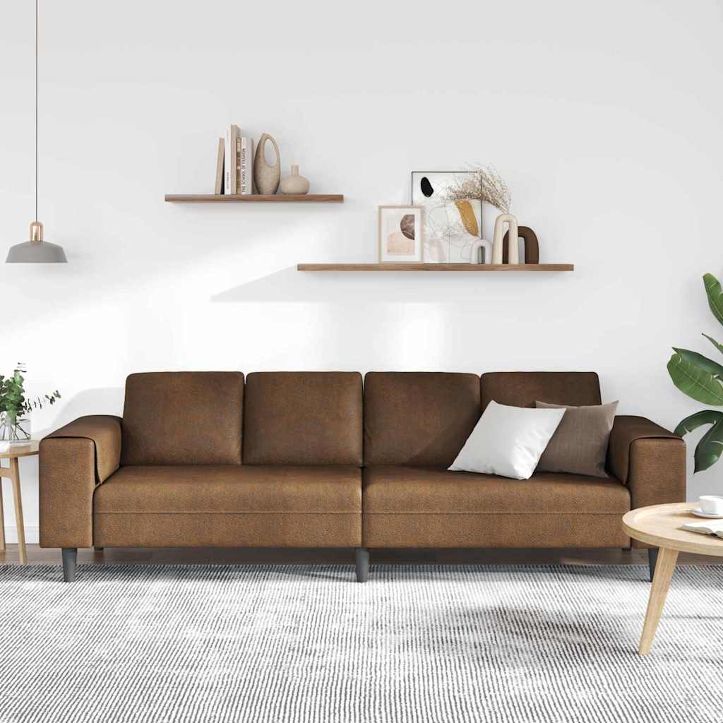 Sofa Set Braun Faux Wildleder