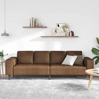 Sofa Set Braun Faux Wildleder