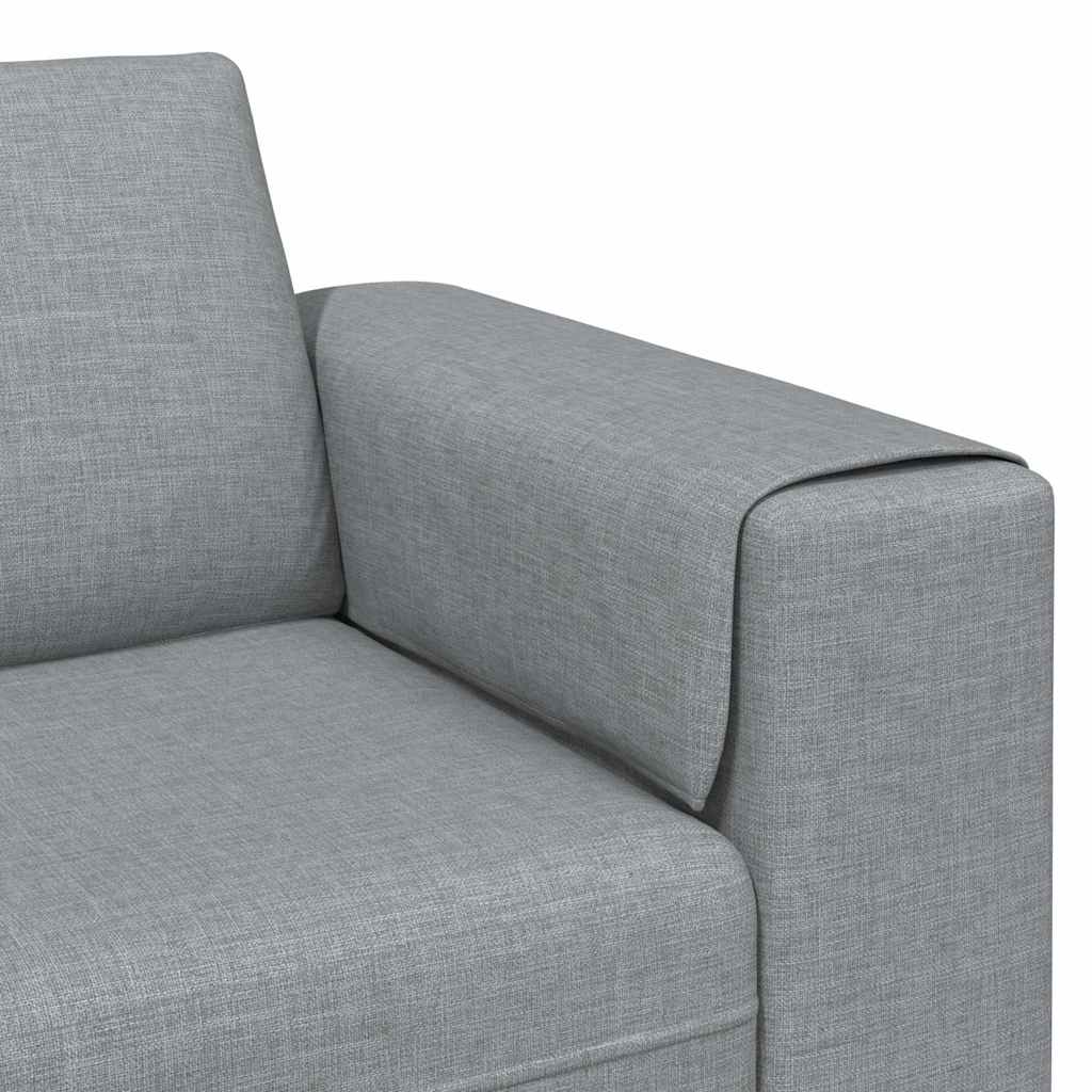 Sofa Set 3 pcs Hellgrau Stoff