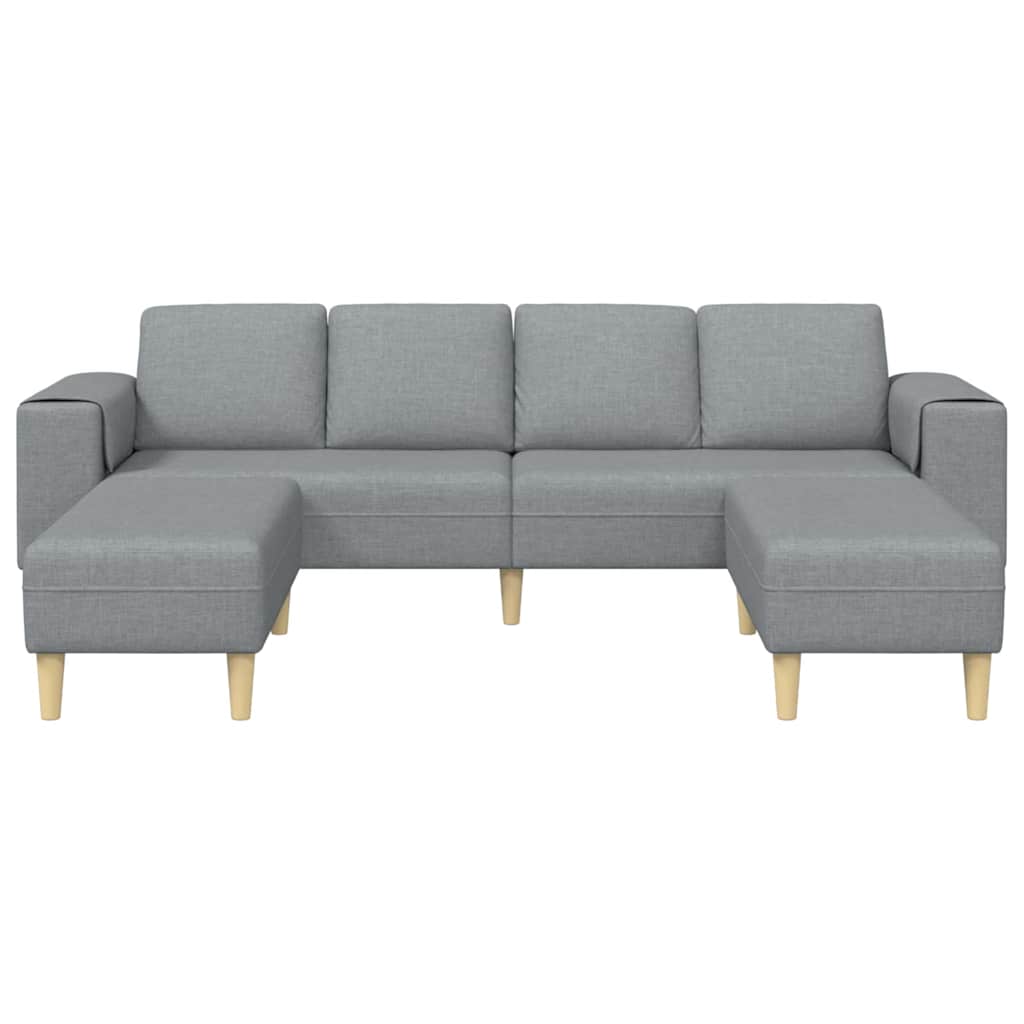 Sofa Set 3 pcs Hellgrau Stoff
