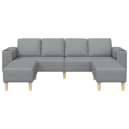 Sofa Set 3 pcs Hellgrau Stoff