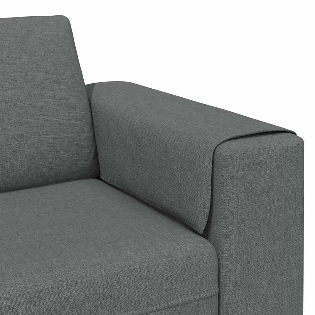 Sofa Set 3 pcs Dunkelgrau Stoff