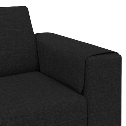 Sofa Set 3 pcs Schwarz Stoff