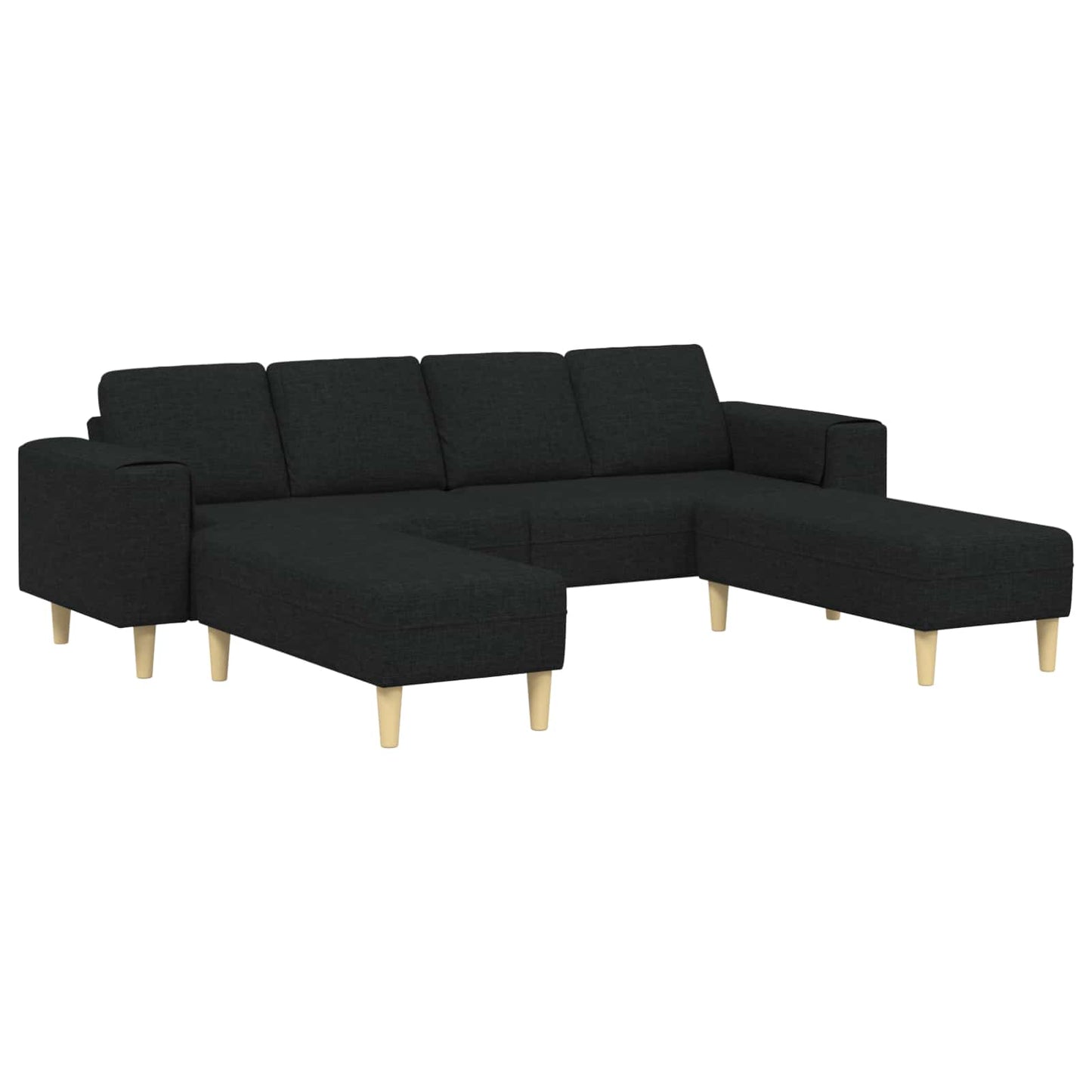 Sofa Set Schwarz Stoff