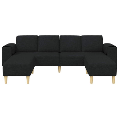 Sofa Set Schwarz Stoff