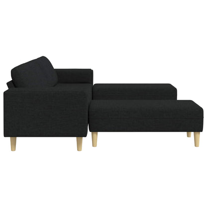 Sofa Set Schwarz Stoff
