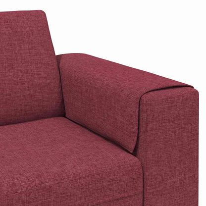 Sofa Set 3 pcs Weinrot Stoff