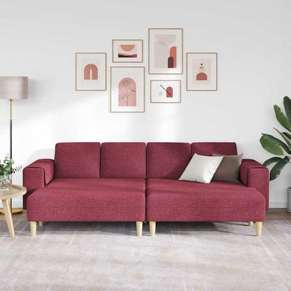 Sofa Set 3 pcs Weinrot Stoff