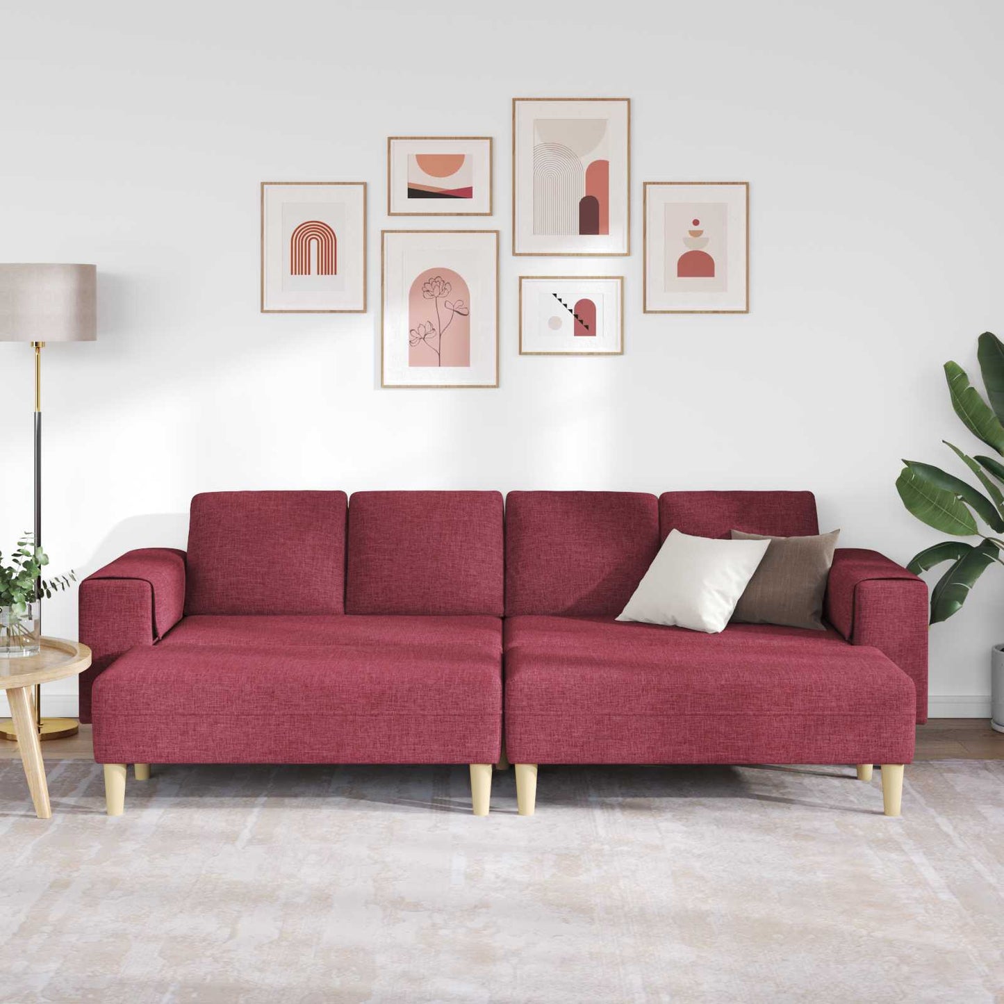 Sofa Set Weinrot Stoff