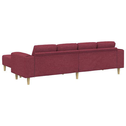 Sofa Set 3 pcs Weinrot Stoff