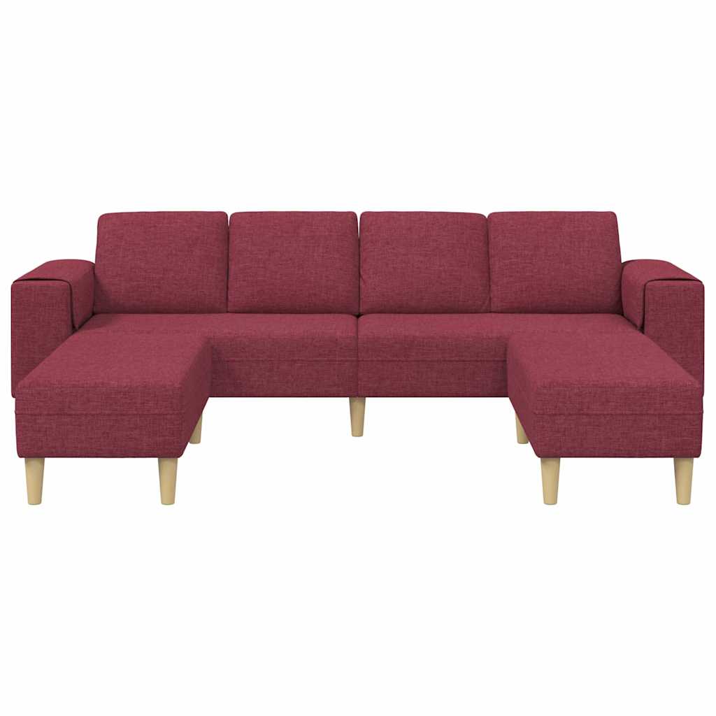 Sofa Set 3 pcs Weinrot Stoff