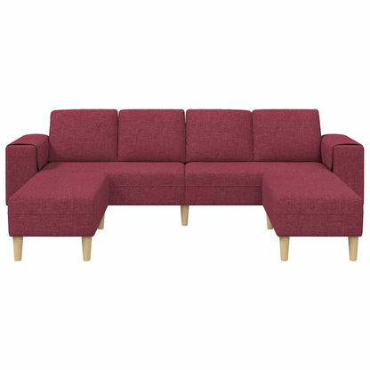 Sofa Set 3 pcs Weinrot Stoff