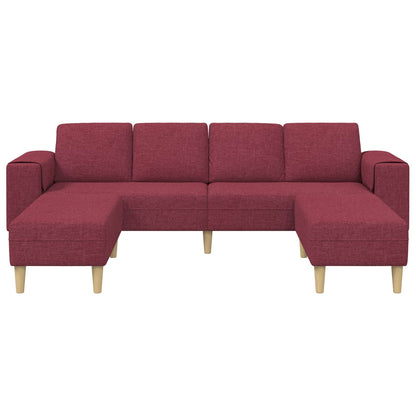 Sofa Set Weinrot Stoff