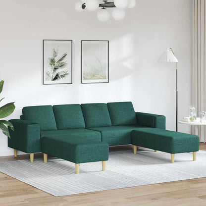 Sofa Set 3 pcs Dunkelgrün Stoff