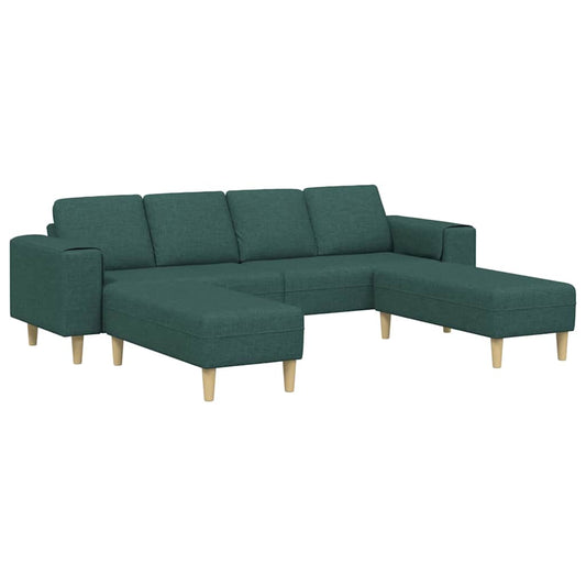 Sofa Set 3 pcs Dunkelgrün Stoff