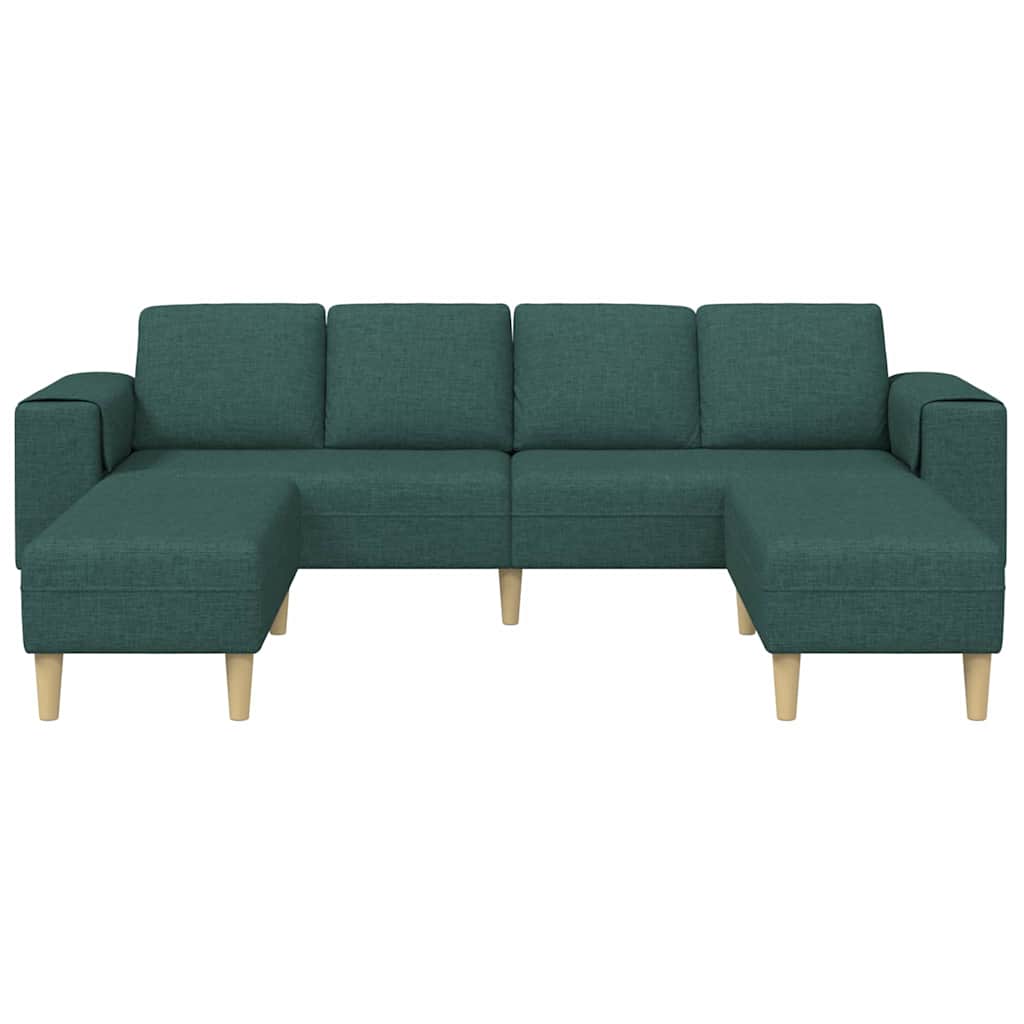 Sofa Set 3 pcs Dunkelgrün Stoff