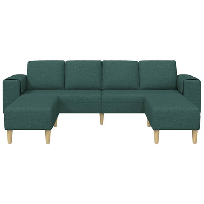 Sofa Set 3 pcs Dunkelgrün Stoff
