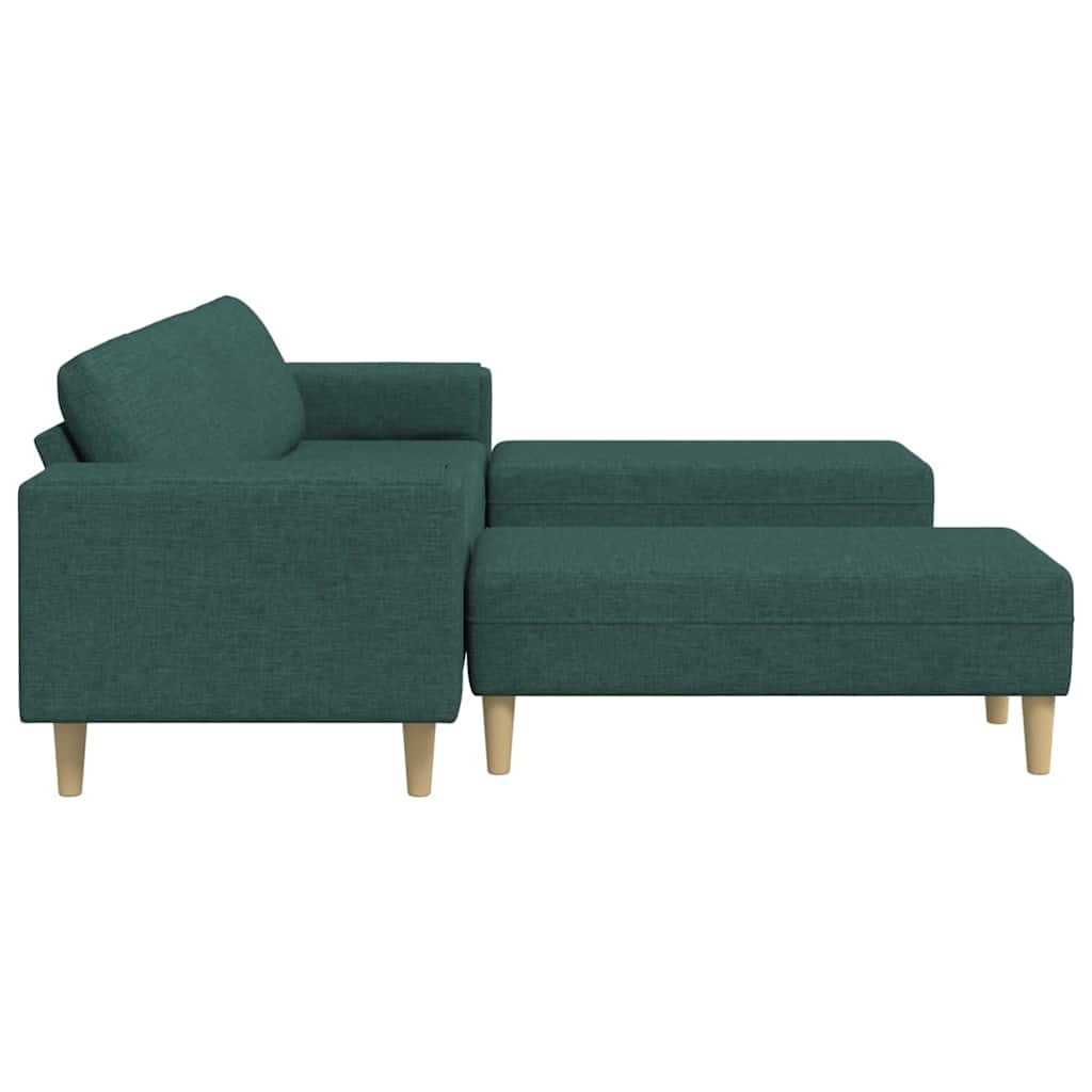 Sofa Set 3 pcs Dunkelgrün Stoff