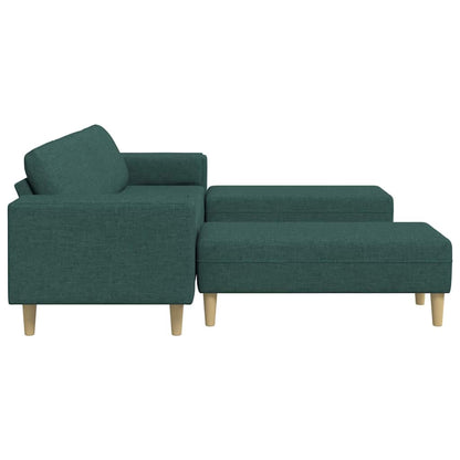 Sofa Set 3 pcs Dunkelgrün Stoff