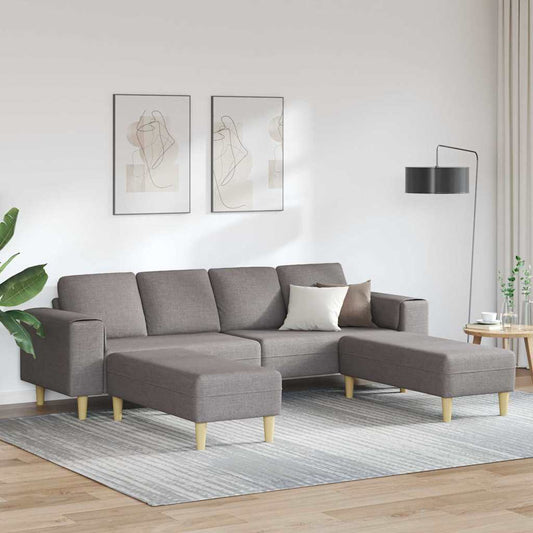 Sofa Set 3 pcs Taupe Stoff