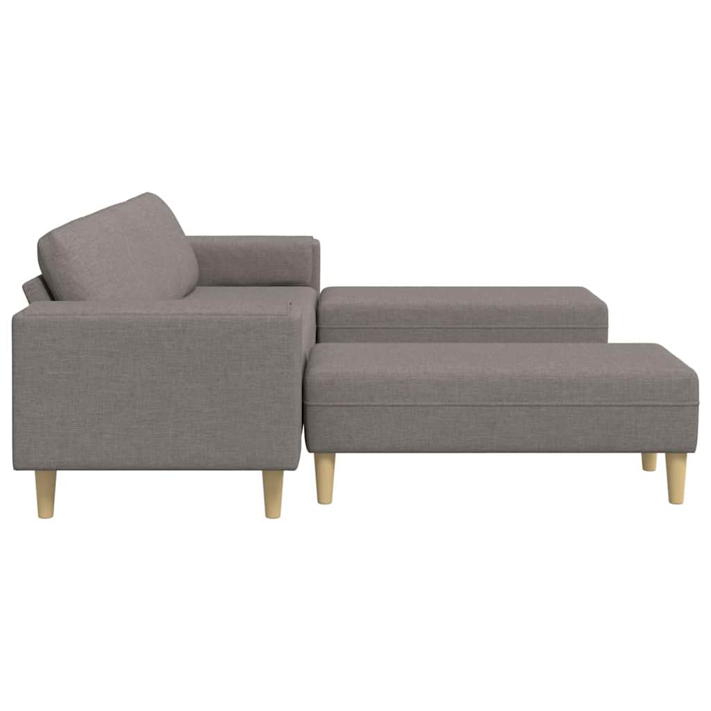Sofa Set 3 pcs Taupe Stoff