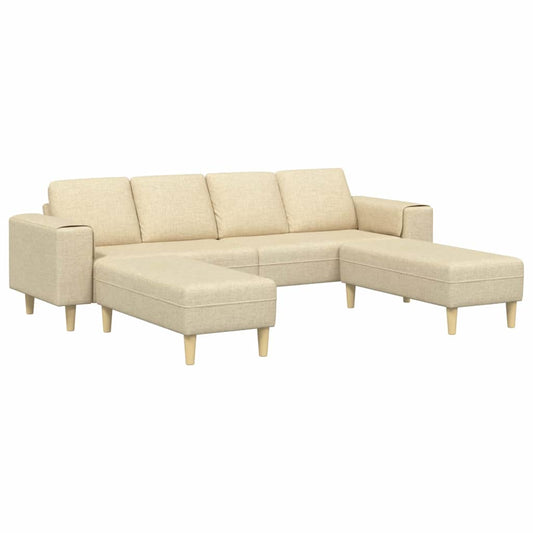 Sofa Set 3 pcs Creme Stoff