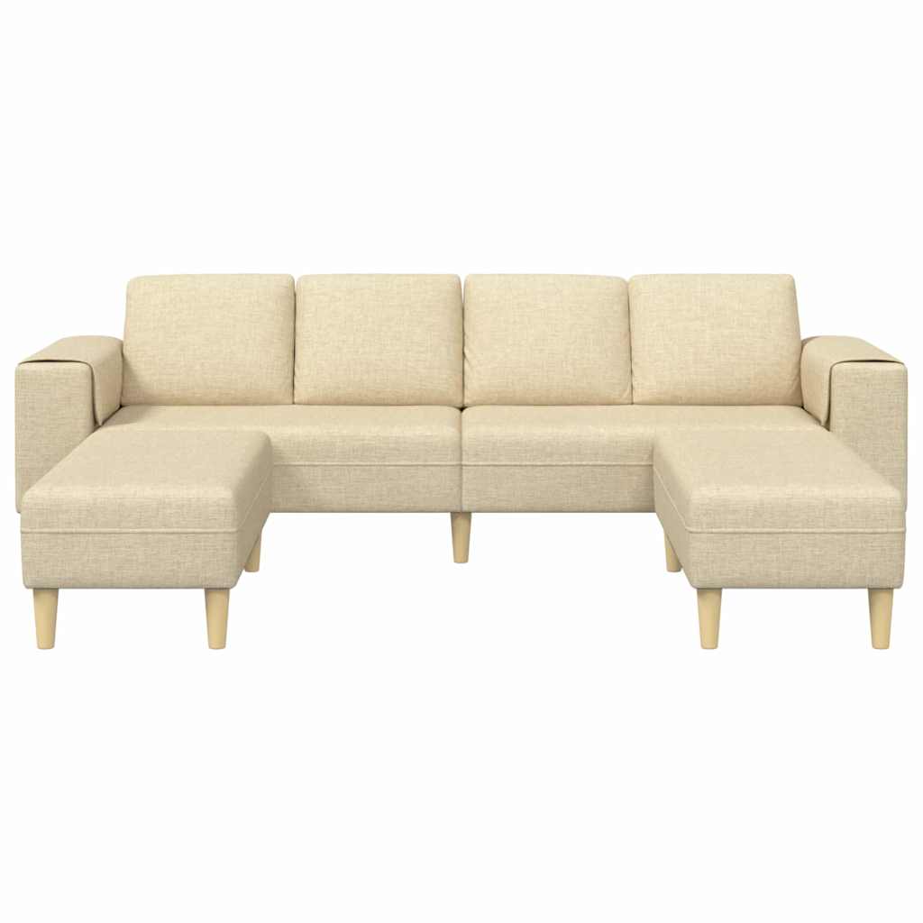 Sofa Set 3 pcs Creme Stoff