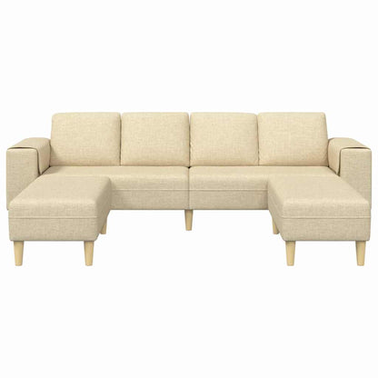 Sofa Set 3 pcs Creme Stoff