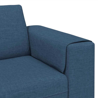 Sofa Set 3 pcs Blau Stoff