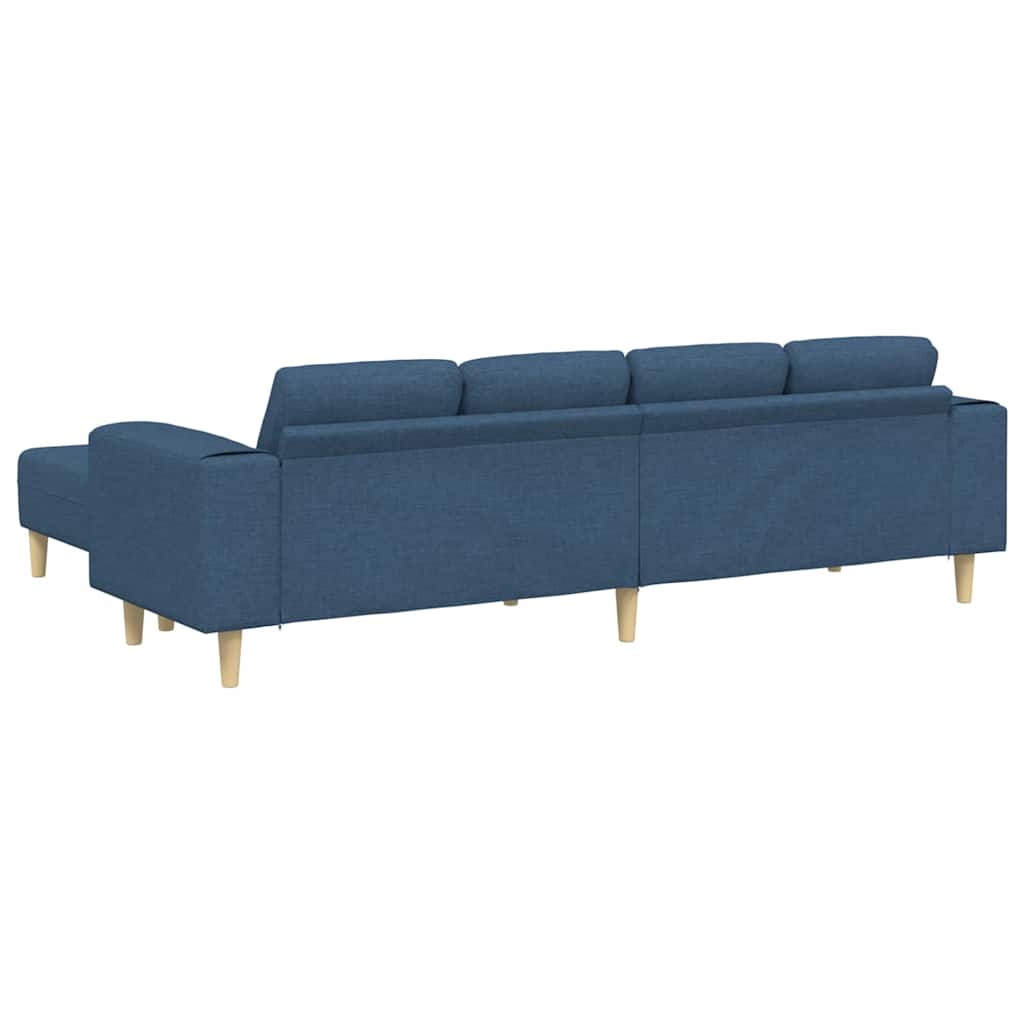 Sofa Set 3 pcs Blau Stoff