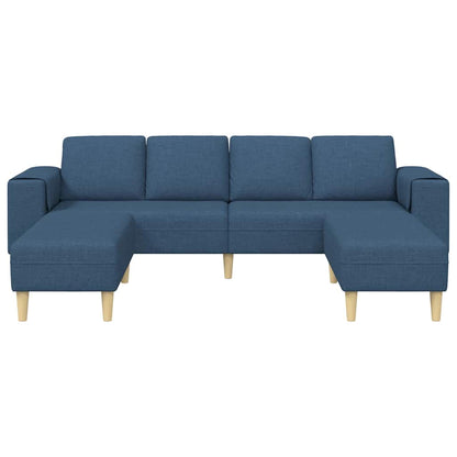 Sofa Set 3 pcs Blau Stoff