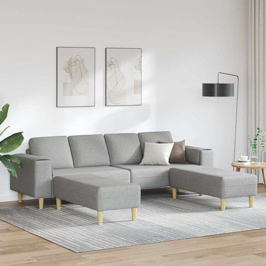 Sofa Set 3 pcs Wolken-Grau Stoff