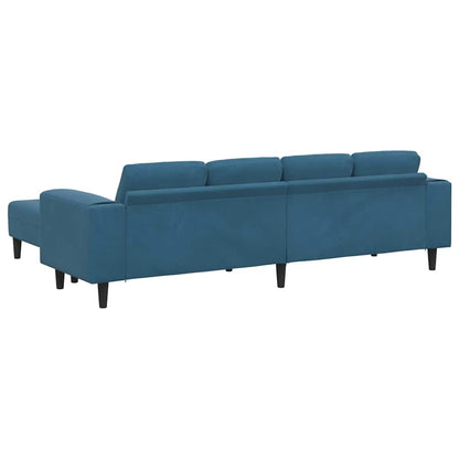 Sofa Set 3 pcs Blau Samt