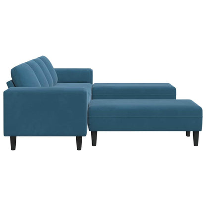 Sofa Set 3 pcs Blau Samt