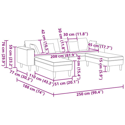 Sofa Set 3 pcs Blau Samt