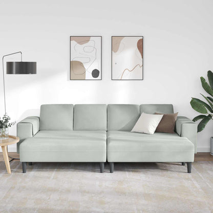 Sofa Set Hellgrau Samt