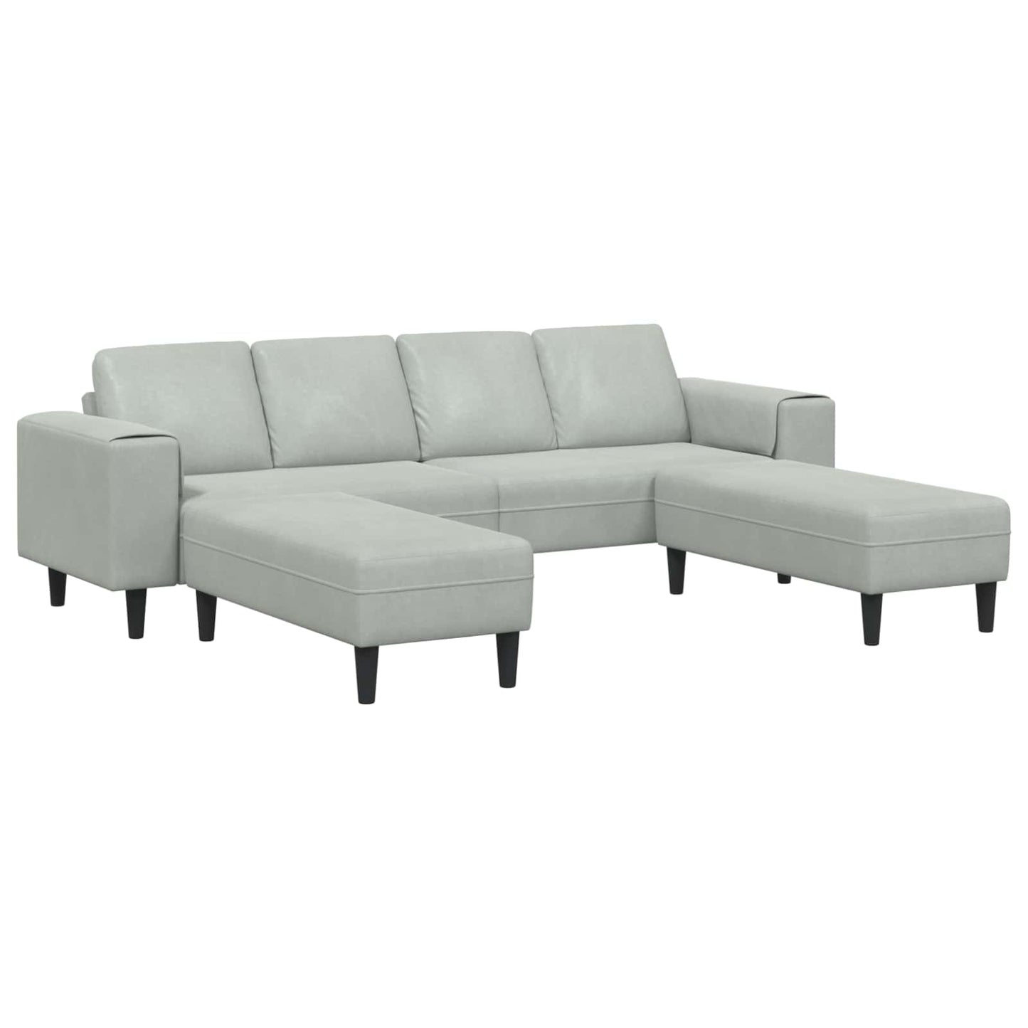 Sofa Set Hellgrau Samt