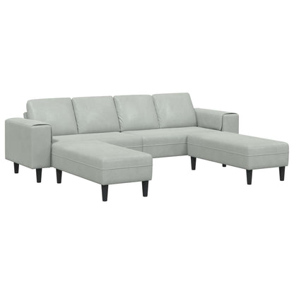 Sofa Set Hellgrau Samt