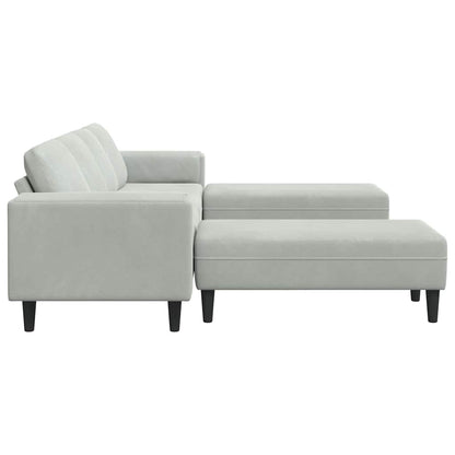 Sofa Set Hellgrau Samt