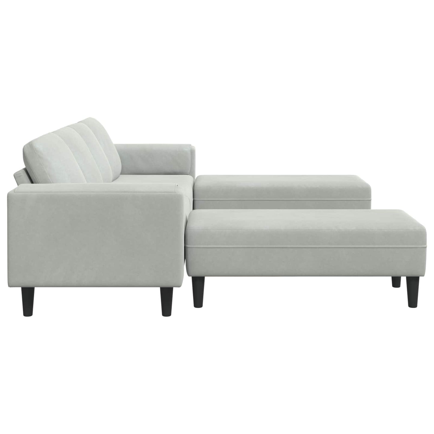Sofa Set Hellgrau Samt