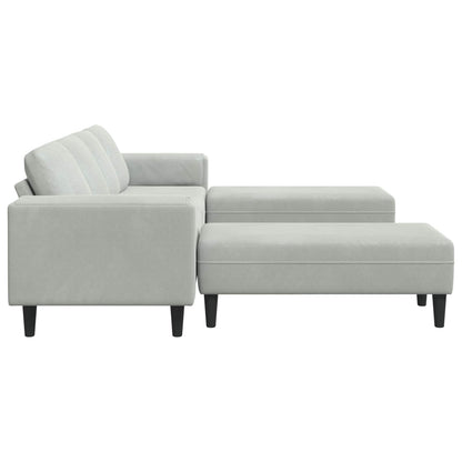 Sofa Set Hellgrau Samt