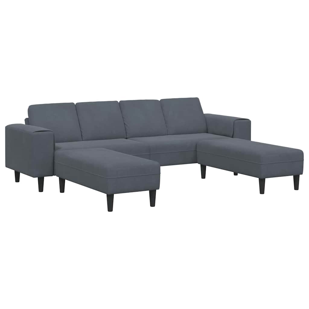 Sofa Set Dunkelgrau Samt