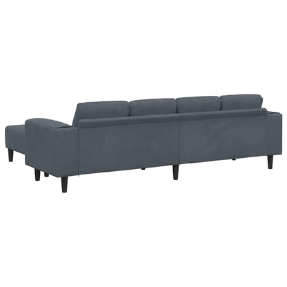 Sofa Set 3 pcs Dunkelgrau Samt