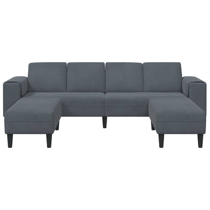 Sofa Set 3 pcs Dunkelgrau Samt